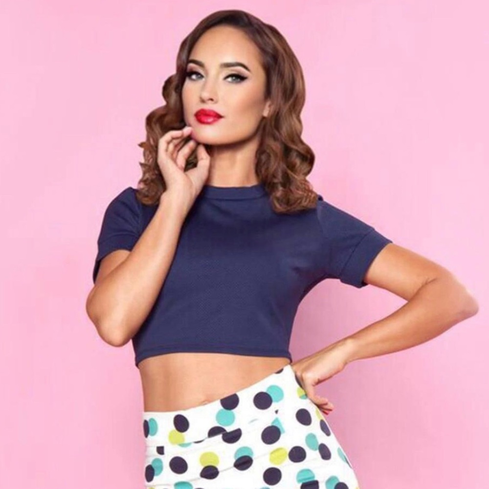 Navy blue crop top